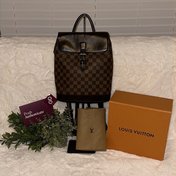 LOUIS VUITTON Damier Ebene Soho Backpack 1999 Classic mint Authentic Vintage - Picture 2 of 16